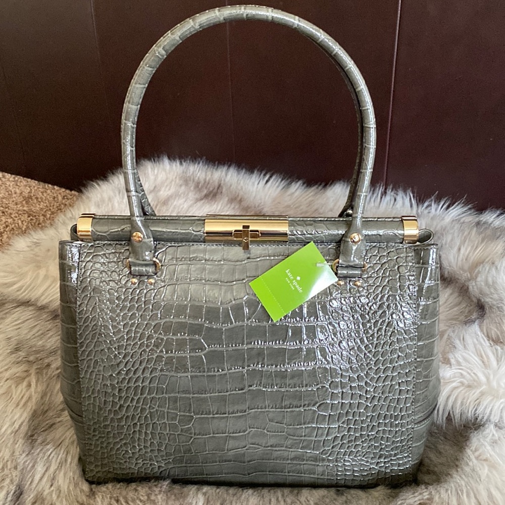 NEW! KATE SPADE KNIGHTBRIDGE CONSTANCE CROC EMBOSSED LEATHER